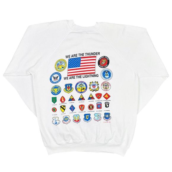 Vintage 90’s Hanes Operation Desert Storm Double-Sided Crew Neck Sweatshirt Sz L - Picture 4 of 7